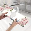 1Pcs Floral Sink Faucet Absorbent Mat, Drainage Pad, Kitchen, Bathroom Sink, Countertop, Drain Pad, Diatomaceous Mud Washbasin, Quick Drying Pad