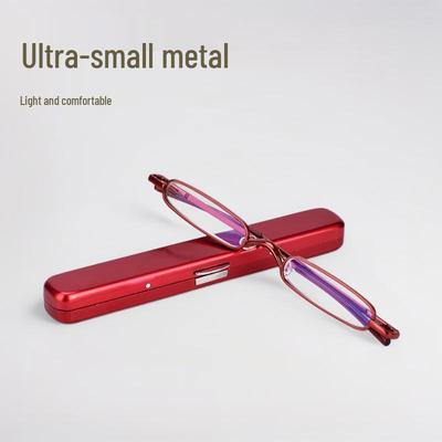 Compact HD Metal Reading Glasses for Men & Women - Pen Holder Style for Seniors