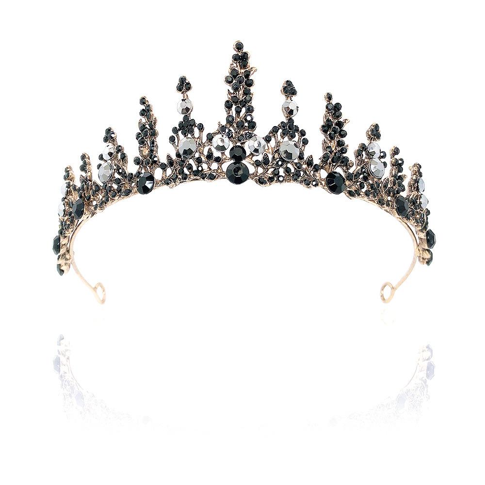 

Baroque Retro Black Fashion Crown Bridal Tiara Prom Party Birthday Queen Crown