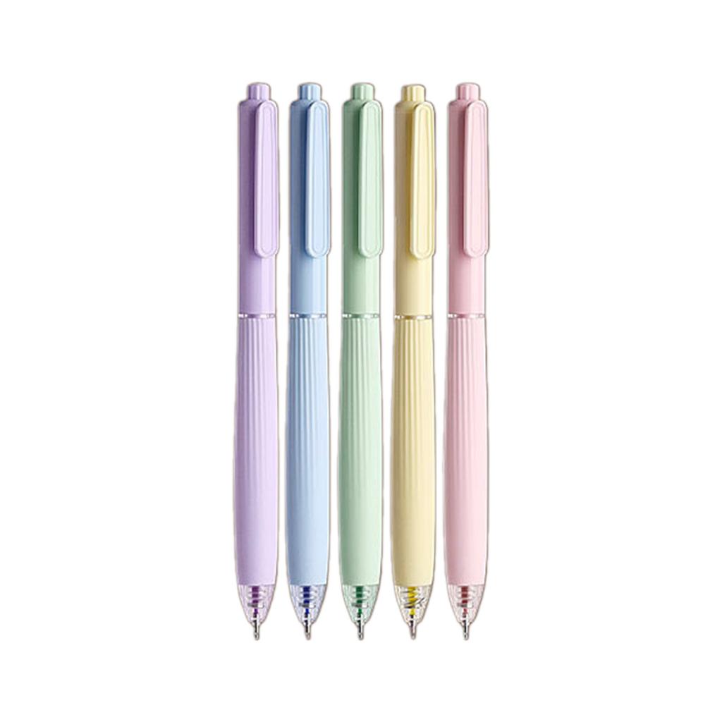 5 Colors Retractable Gel Pen 0.5mm Neutral Pen Signature Pen School Supplies