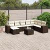 VidaXL Garden Lounge Set with Cushions 9 Pcs, Patio Sofas, Patio Furniture Set, Outdoor Furniture, Brown 3264529