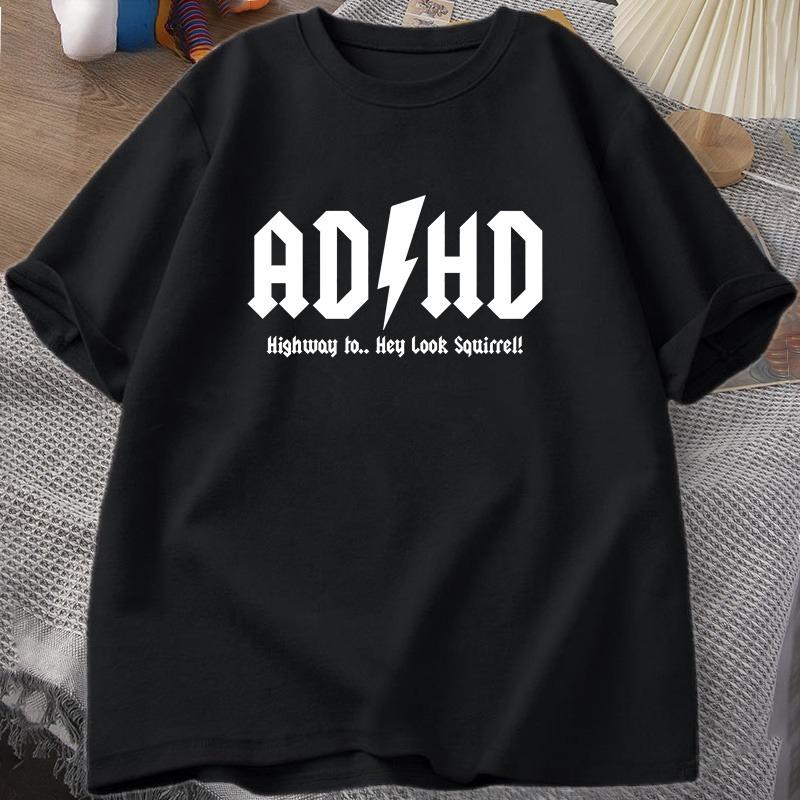 2026 Hot Sale ADHD Highway Hey Look Squirrel T SHIRT Men Women Rocker Rock and Roll T-shirt Streetwear Tshirts Men s Clothing Unisex Tops Short Sleeve 4XL