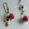 Sweet Strawberry Beaded Pendant Charm for Mobiles and Key Holders Phone Lanyards