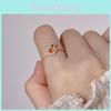 Cute Zircon Orange Ring For Women Stylish Unique Adjustable Fashionable 2024 Summer