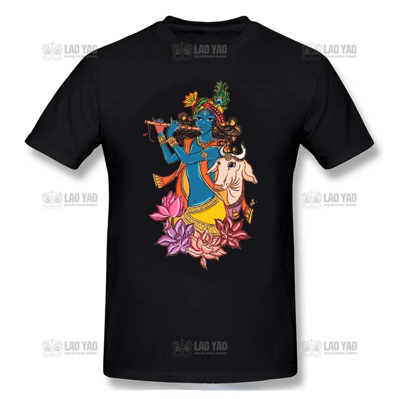 Krishna T Shirt Krishna Hare Krishna Man TShirt Awesome Woman Tee Shirt Summer Streetwear ShortSleeve Graphic Tshirt