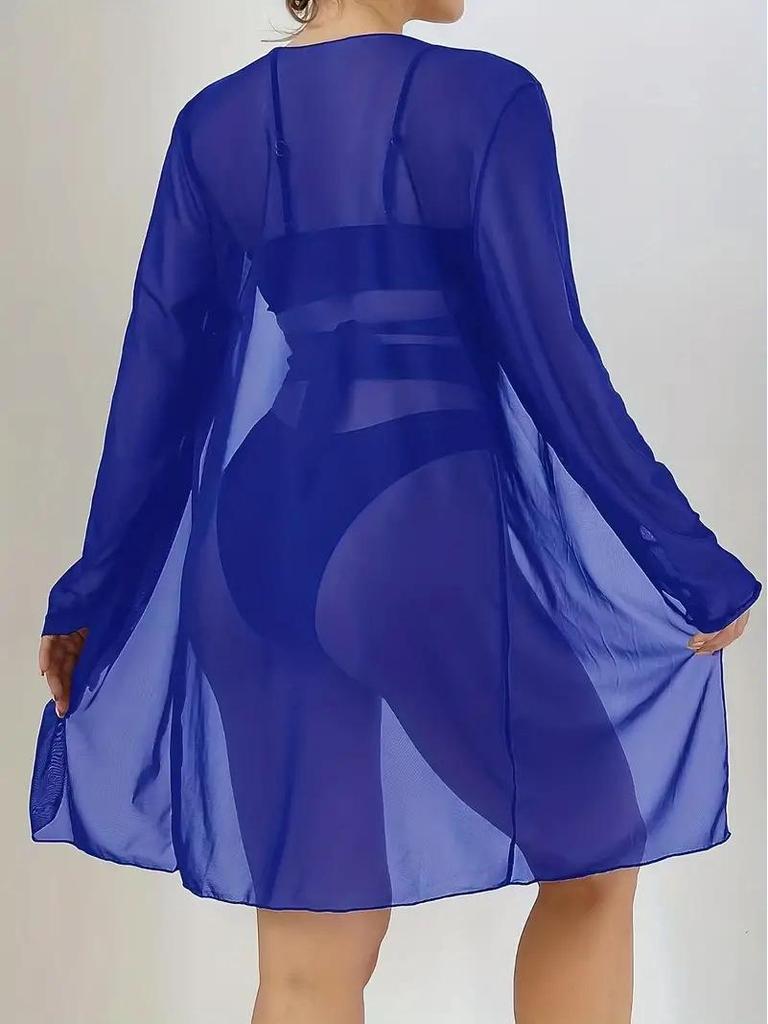 Europäischer & Amerikanischer Mesh Bikini Cover-Up: Sexy dreiteiliger Badeanzug für Damen.