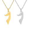 Stainless Steel Africa Somalia Map Pendant Necklace - European & American Fashion Geometric Clavicle Chain for Women