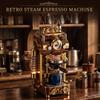 Creative Retro Steam Coffee Machine Building Blocks Classic Punk Espresso Machine With Light MOC Bricks Home Decoration Toy Gift