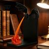 Fantasy Dragon Bookends Flame Book Nook Decor, 3D Printed Fire-Breathing Figurine, Glow in Unique Home Office Accessories The Dark Ornament,