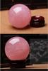 (YISHUI) Feng Shui Natural Crystal Ball, Pink, High Quality, with Stand Set, Purification, Good Fortune, Amulet, Power Stone, Round Ball Accessory (8c