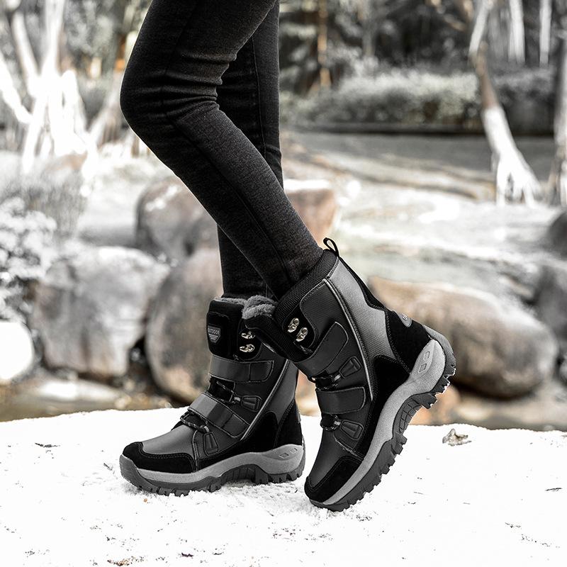Autumn and Winter Velvet Cotton Boots Thickened Cotton Shoes Warm Snow Boots Medium Boots Women's Boots