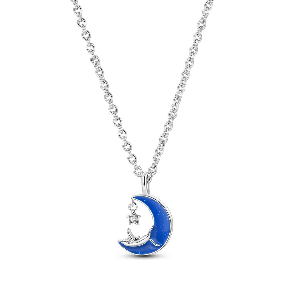 Pendant Necklace For Woman Copper Plated Heart Moon Original Chain Necklace Fashion Jewelry