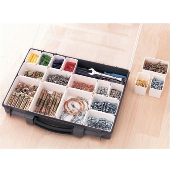 Iris Ohyama Tool Box, Small Item Storage Case, Transparent Box with Parts Separator, PS-330, Gray