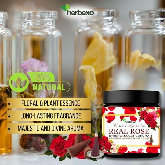 Dhoop with Attar Combo Set for Pooja | Herbal Dhoop and Pooja Attar Combo Pure Fragrances Range of Rose, Chandan, Oud (Rose (Gulaab))