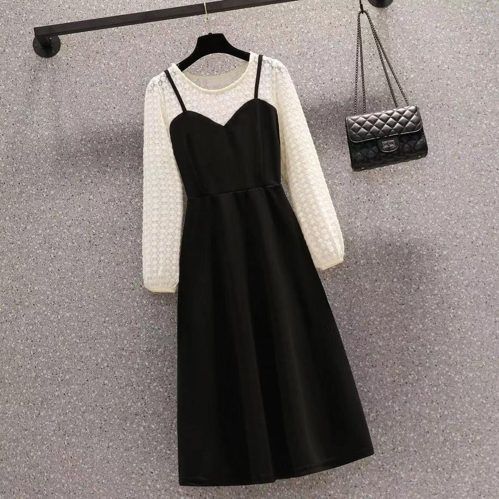 Women's Plus Size Spring/Summer Sweet Slimming Two-Piece Dress