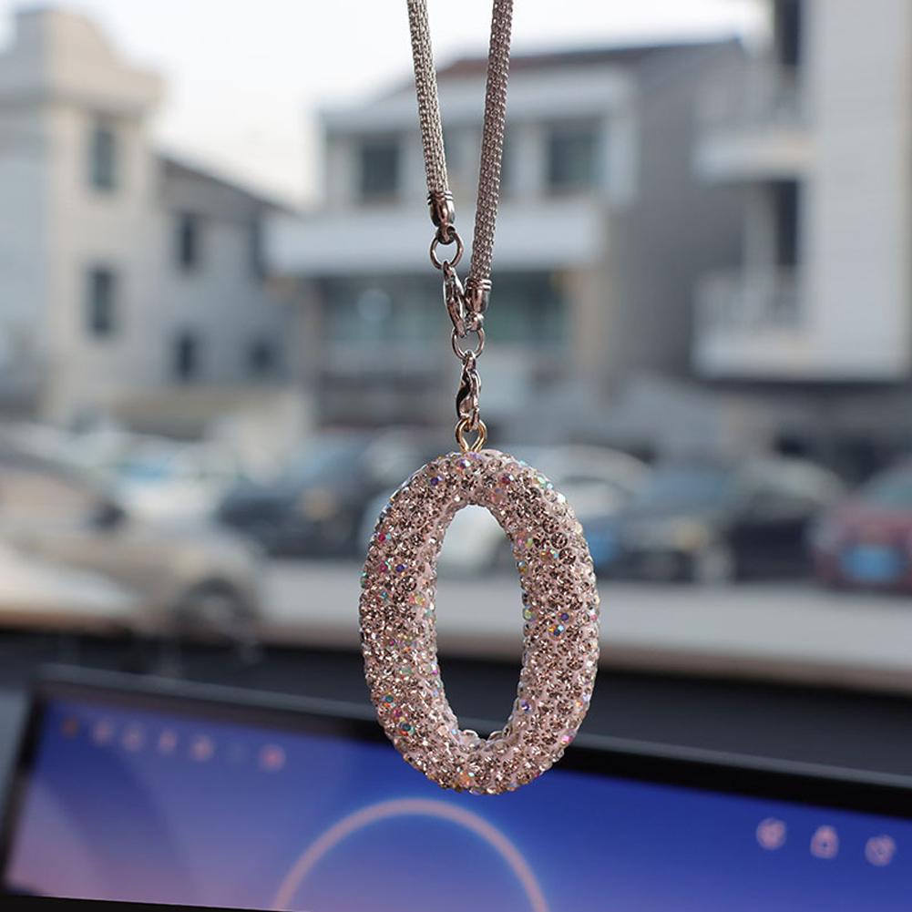 Car Pendant Interior Rearview Mirror Crystal Numbers Decoration Car Hanging Ornament Car Hanging Accessories