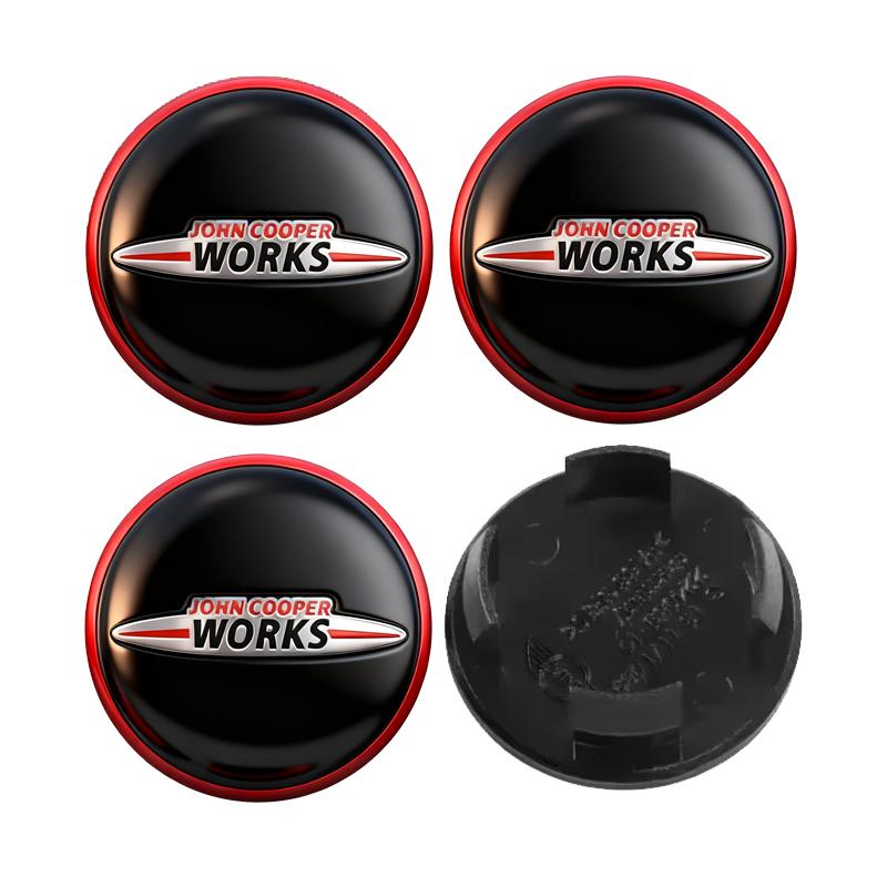 4 ks 54MM 56MM Krytky středového otvoru kola auta Odznaky Příslušenství Pro BMW MINI Cooper S Works JCW R55 R56 R50 R53 R60 R61 F54 F55 F56