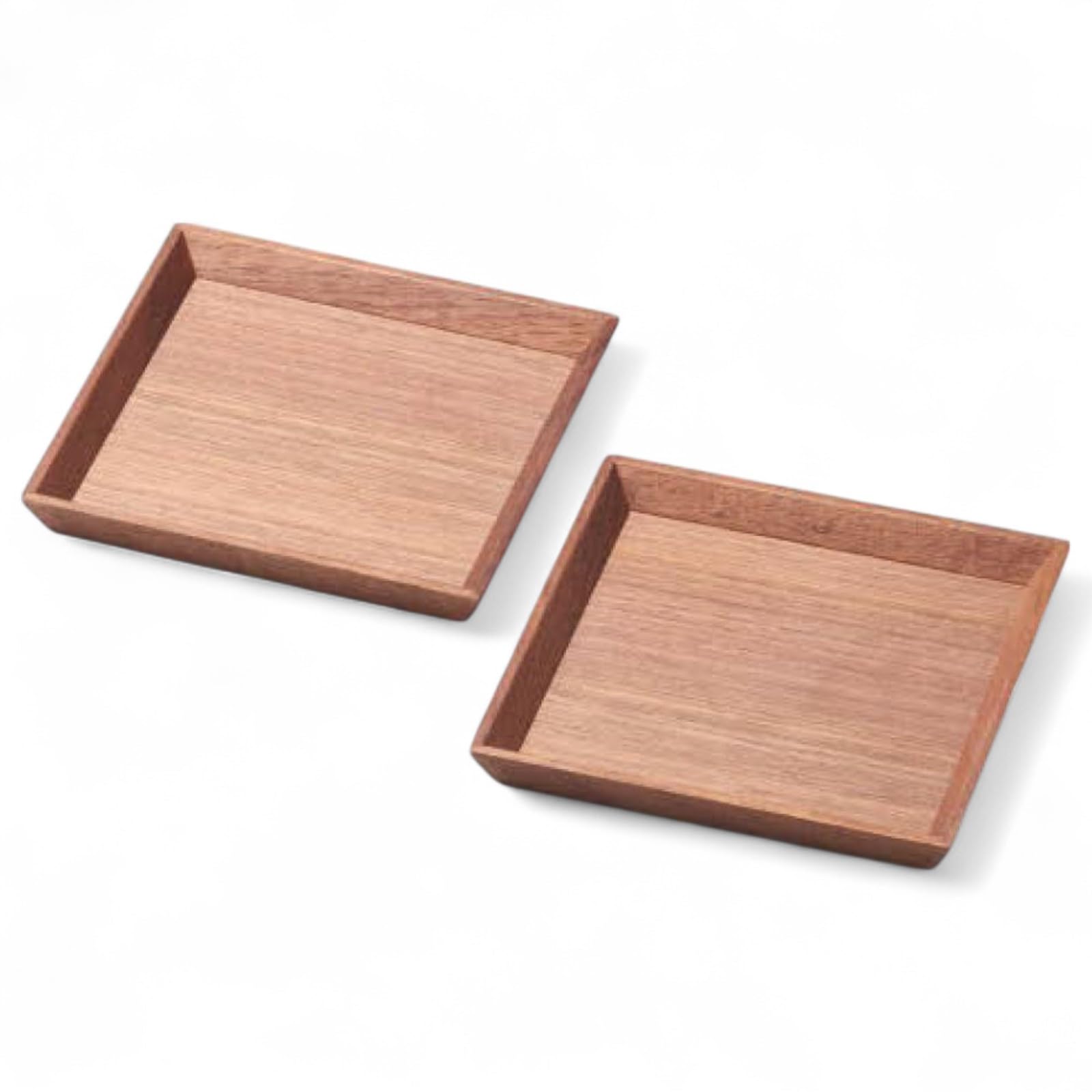 

Set of 2 Wooden Plates with Urethane Made in Japan J-kitchens Coating, PID-530407,