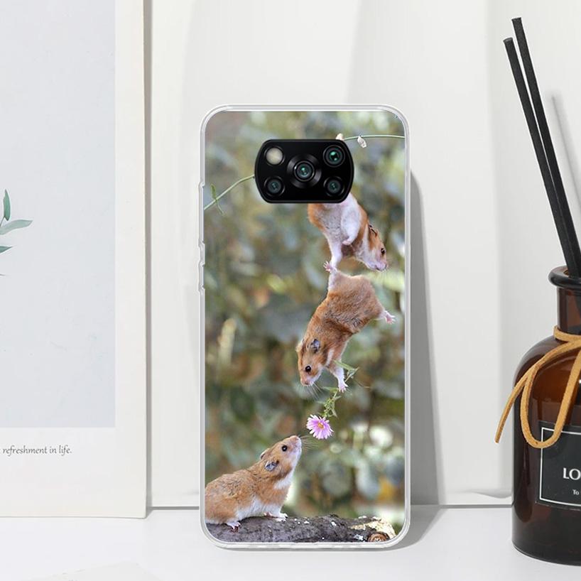 Cute Lovely Pet Hamster Phone Case For Xiaomi Poco X7 X6 X5 M7 M8 Pro F7 Ultra Redmi 15C 15 13C 13 12C 12 10 10C 10A Art Fundas