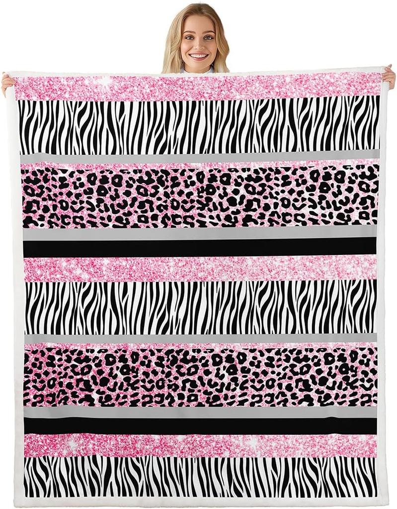 Red leopard zebra print blanket bold animal pattern soft throw modern home decor stylish bedroom bedding fashion design textile