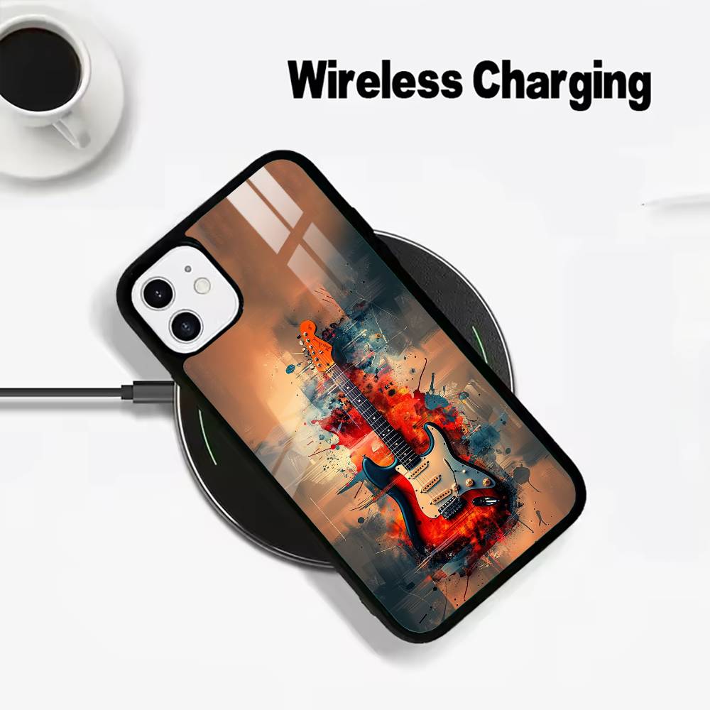 E-electric guita  Phone Case For IPhone17 16 15 14 13 12 11  Pro Max 16/15/14Plus Wireless Charger Cover Funda