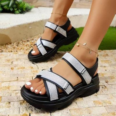 Neue Sommermode mit Römersandalen Damen Reise Freizeit Dicksohlige Weichsohlige Strandschuhe