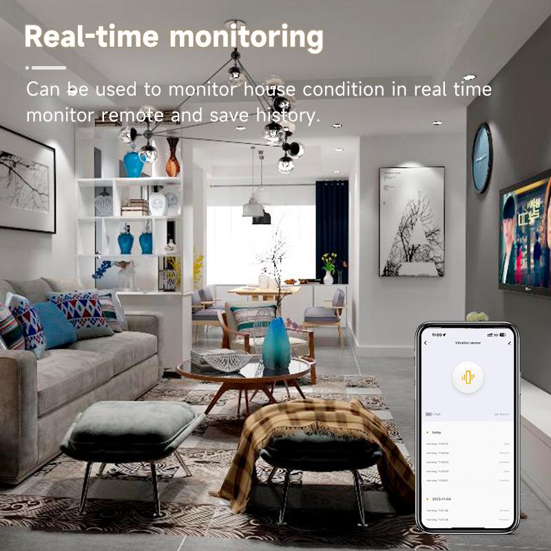 Graffiti Zigbee 3.0 Vibration Sensor with TUYA WiFi Smart Linkage & Voice Control