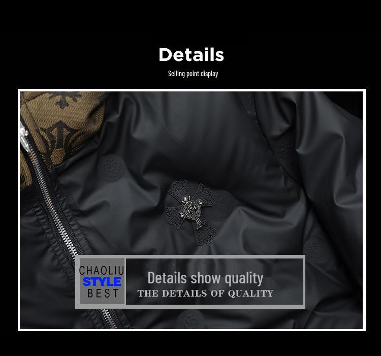 Europäische Herren-Daunenjacke Patchwork Jacquard Hohe Qualität Herbst/Winter 2025