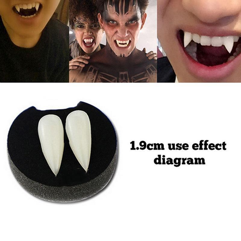 1 Pairs Halloween Decoration for Vampire Teeth Dentures Prop Zombie Devil False Tooth Cosplay Costume Accessory Party Supp