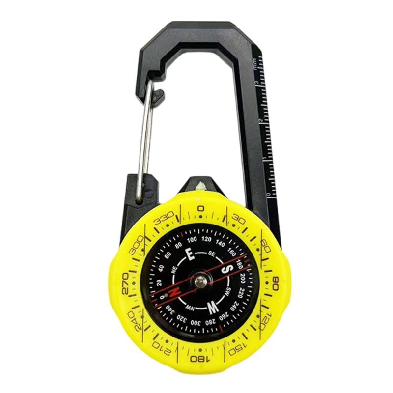 Professional Outdoor Buckle Type Compasses Waterproofs Carabiner Outdoor Compasses Portable Directional Guide Tool Enduring жёлтый