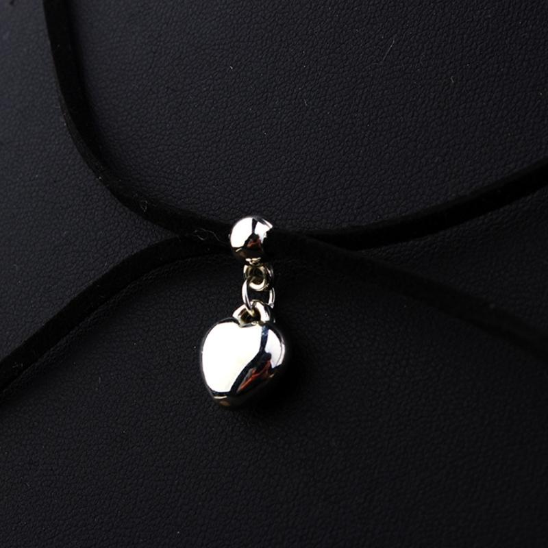 Gothic Black Long Necklace Velvet-Rope Heart Star Sun-Moon Pendant Choker Clavicle Chain Y2k Jewelry Women Girl Teen