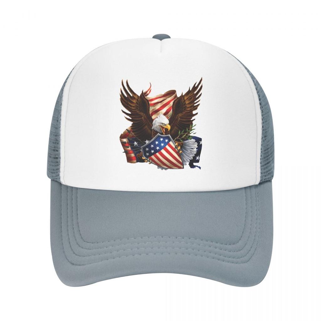 Klassische Unisex USA Adler Amerikanische Flagge Trucker-Kappe für Erwachsene, verstellbare Baseballkappe für Unisex Damen, Outdoor Snapback Kappen