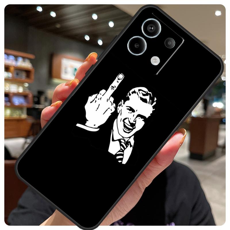 

Middle Finger Case For Xiaomi Redmi Note 14 Pro 9 10 13 12 11 Pro 11S 12S Cover For Redmi 12C 13C 14C 10C Redmi Note 11 Pro