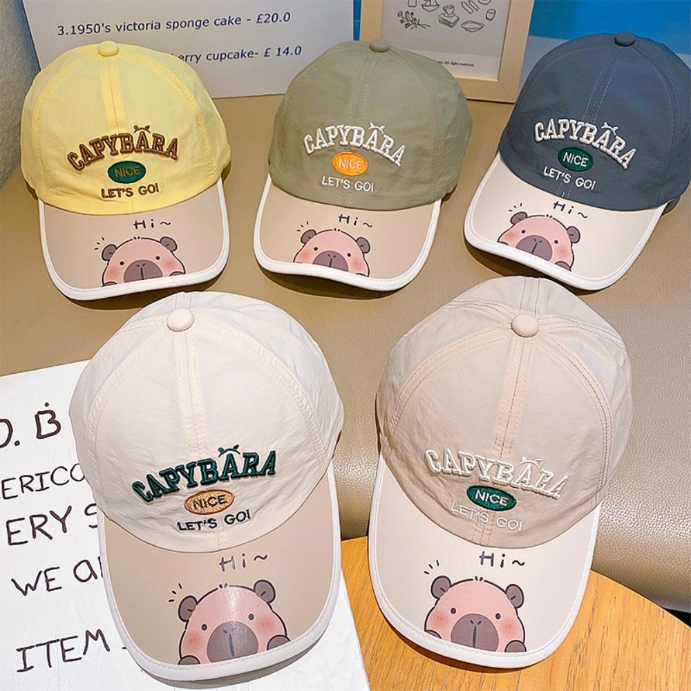 Capybara Kids Baseball Cap Lightweight Kids Sunscreen Cap Cute Children Summer Hat  Outdoor