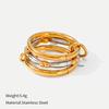 European and American style stainless steel hot-selling women's rings geometric stacking design high-end ring niche jewelry women