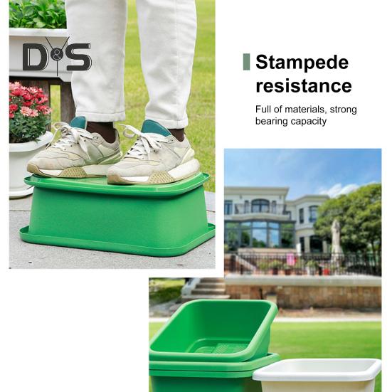 Rechteckiger Blumenkasten, Blumentopf mit Netzboden und Untersetzer, wiederverwendbarer Balkon-Pflanztopf für den Anbau von Gemüse und Blumen im Innen- und Außenbereich