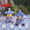 Solar Chinese Palace Lantern: Outdoor Zen Pagoda Statue Ornament, Resin Craft
