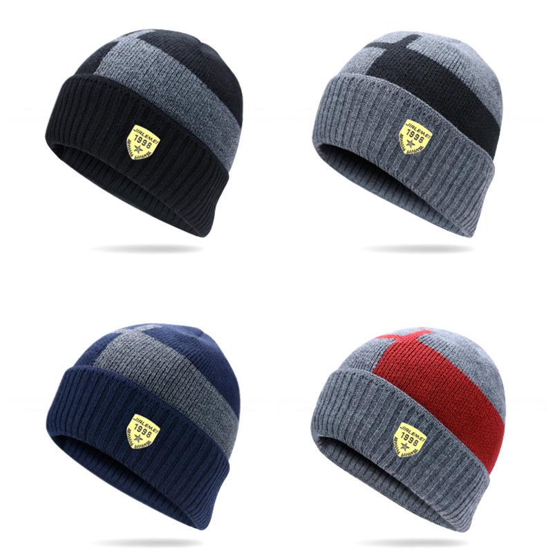 Winter hat pullover hat scarf set fleece thickened wool hat men's autumn and winter men's women's knitted hat
