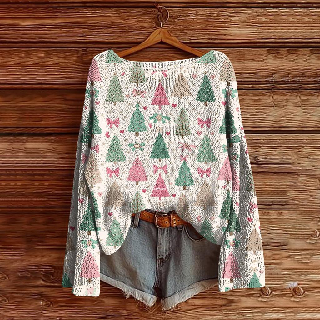 Women's Round Neck Lightweight Sweater Casual Long Sleeve Knit Pullover