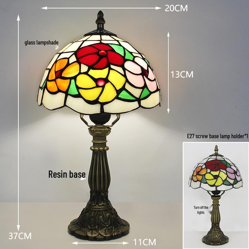 Tiffany Vintage Stained Glass Table Lamp for Bedside or Cafe