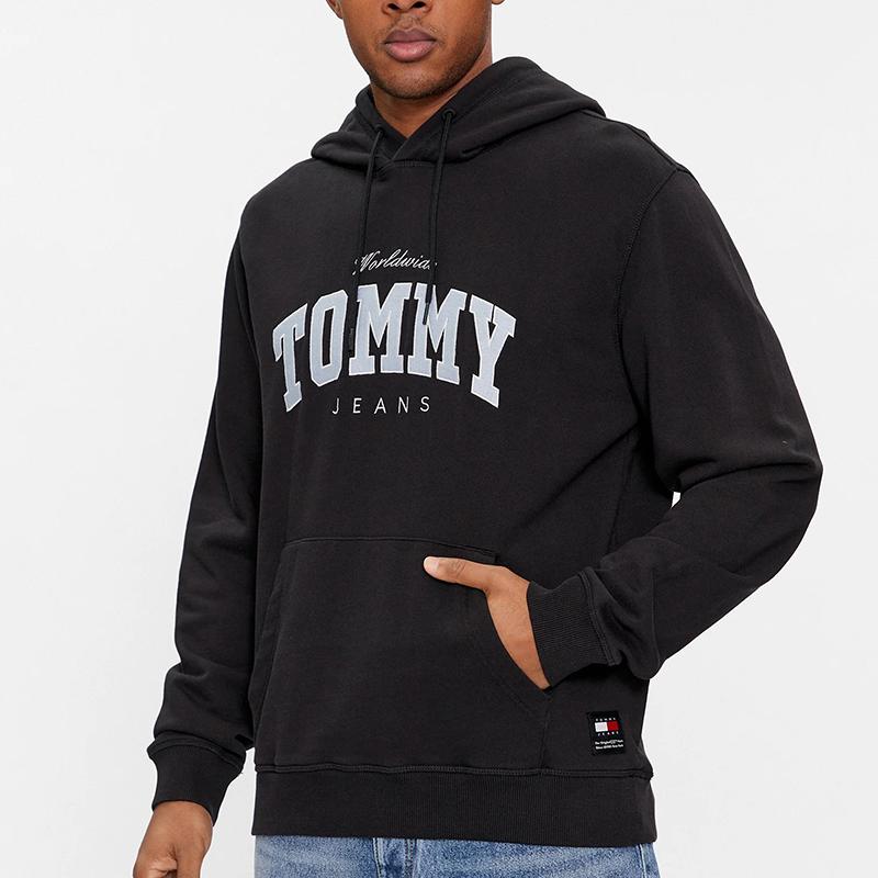 Tommy Jeans bluza męska czarna kangurka DM0DM18401-BDS XL