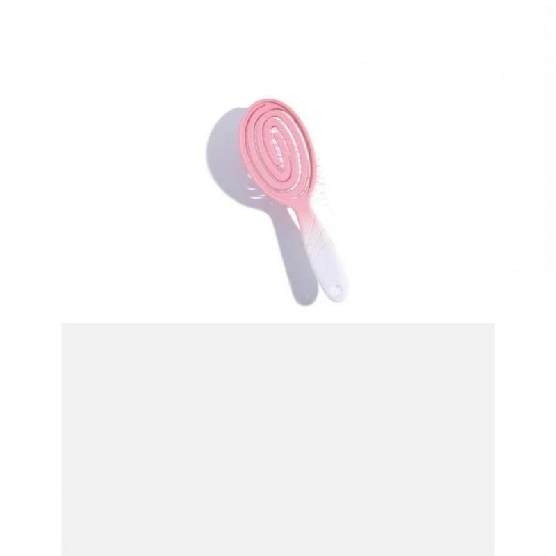 Eco Friendly Spiral Detangling Hair Brush Soft Massage Bristles Non Slip Handle For Curly Hair Styling Daily Use