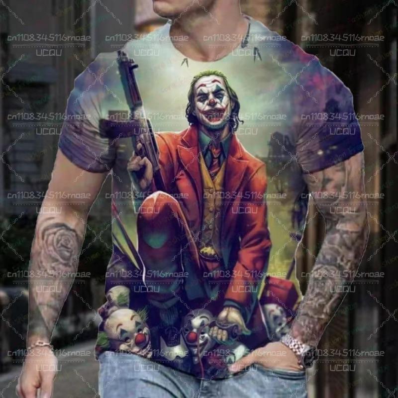 Joker 3D Printed T-shirt Summer New Street Fashion Round Neck Short Sleeved XXS