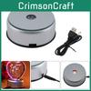 Round 7 Led Colorful Rotating Crystal Light Base Electric Battery Stand Display