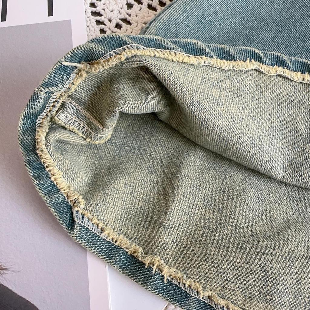 Girls' Casual Denim Dress with Lapel - New Spring & Autumn Fashion AQA025