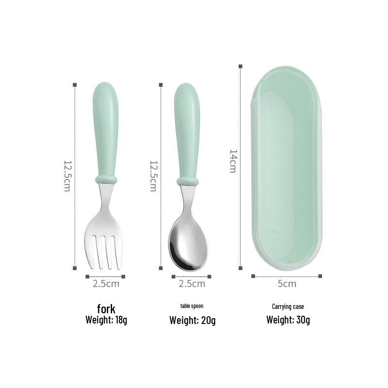 

304 Stainless Steel Cartoon Spoon & Fork Set for Children - Baby Feeding Gift Cutlery