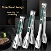 Heavy Duty Non-Slip Stainless Steel Food Tongs for Barbecue Grill Kitchen Accessory Meat Salad Bread Clip Cooking Buffet
