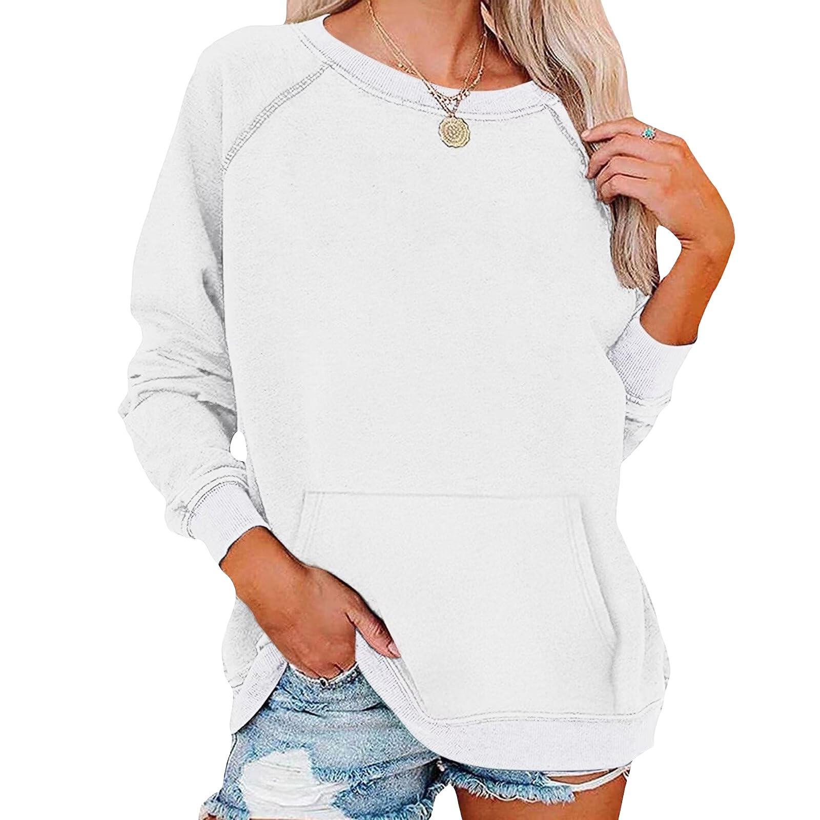 

Women s Solid-color Fashionable Round-neck Top M белый