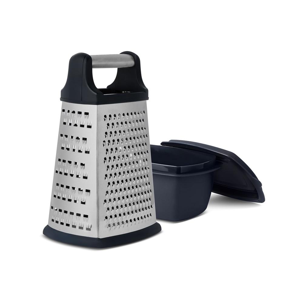 

2-Piece 4-Sided Stainless Steel Grater Set with Detachable Storage Container Ergonomic Handle Easy Grating Shredding Slicing United States