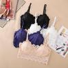 Spetsblomma Vacker Rygg BH Wrap Bröst Tubtopp Vadderad Anti-exponerings BH Damer Flickor V-ringad Camisole BH